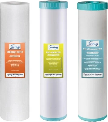 iSpring F3WGB32BMKS 4.5” x 20” 3-Stage Whole House Water Filter Replacement Pack - Image 1 of 4