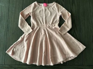 Lilly Pulitzer Girls Carynn Sweater Dress Gold Metallic Pink Size Medium 6-7 - Picture 1 of 3