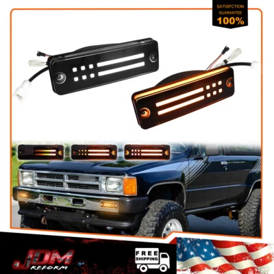 2x Luces de señal de giro Switchback LED DRL ámbar para 84-88 Toyota 4Runner y camioneta Foto 1 de 4