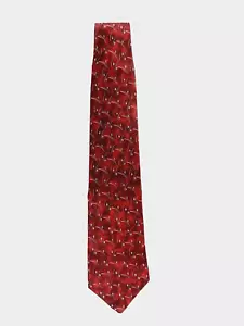 Embassy Row Herren Krawatte. Rot & Gold. Geometrisches Muster. Seide. USA. - Bild 1 von 5