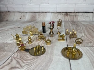 25-pc Lovely Brass Vase Lot - Artisan Dollhouse Miniatures - Picture 1 of 10