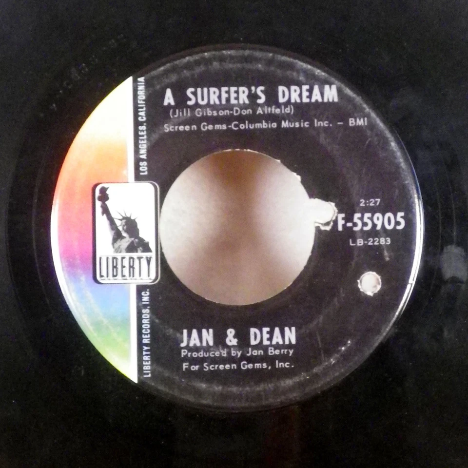 Jan & Dean A Surfer's Dream / Fiddle Around 7" 45 Liberty Surf Garage Pop - Image 1 of 1