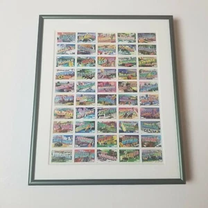 Mint Condition Set Of 50 2002 US Greetings From State Stamps Framed Really Nice - Picture 1 of 2