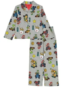 NEW MarioKart Gray Long-Sleeve Pajama PJ Top & Bottom Set for Boys, Size 4 - Picture 1 of 8