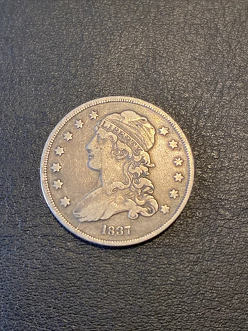 1837 Capped Bust Quarter XF Details with Die Break!!! Full Liberty Cover