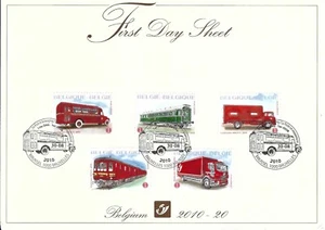 [FDS327] Belgium FDS 2010-20 Postal vehicles First Day Sheet SUPERB - Picture 1 of 1