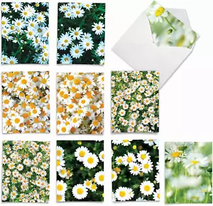 The Best Card - 10 Blank Note Cards with Flowers (4 X 5.12 Inch) - Floral Notec - Picture 1 of 7