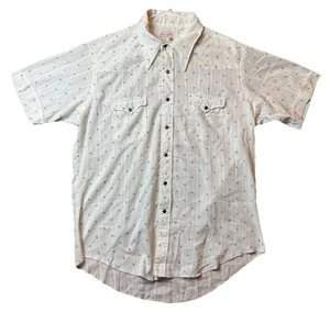 Vintage Wrangler Permanent Press Western Shirt Long Tails USA Pearl Snap Sz XL - Picture 1 of 8