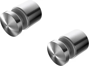 Stainless Steel Glass Clamp Standoffs Round Round, Satin  - Picture 1 of 9