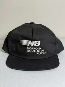 Vintage 90's Norfolk Southern Pokie Train Black NS Snapback Hat - Picture 1 of 5