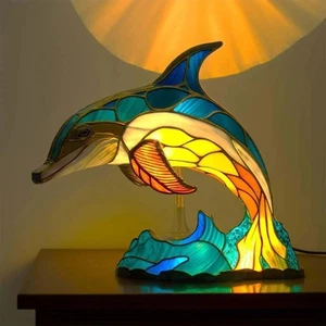 (15Cm) (Dauphin) Série Lampe de Table Animal Série Lampe de Table FI - Photo 1/10