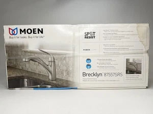 Moen Brecklyn 87557SRS Pullout Kitchen Faucet Spot Resist Stainless PowerClean - Picture 1 of 11
