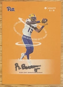 2024 Rashad Battle Pitt Panthers Onit Athlete🔥RARE SSP ON CARD AUTO 5/9🔥 - Bild 1 von 2