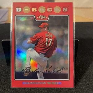2008 Topps Chrome baseball Red Refractor /25 brandon webb - Picture 1 of 3
