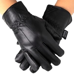 Alpine Swiss Mens Touch Screen Gloves Leather Thermal Lined Phone Texting Gloves - Picture 1 of 29
