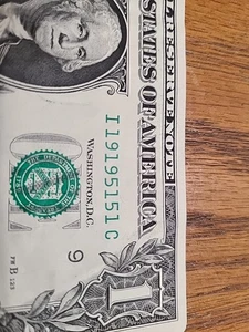 19195151. $1 FRN Fancy Repeater Serial Number.   Twin Set Doubles. - Picture 1 of 3