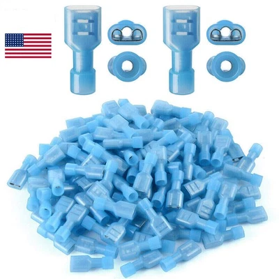 10-100pcs Nylon Female Spade Terminals 16-14AWG Wire Quick Disconnect Connectors - Image 1 of 4