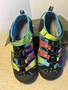Keen Big Kids Newport H2 Youth 6 Cap Toe Sandal Shoes Rainbow Tie Dye Quick Dry - Picture 1 of 8