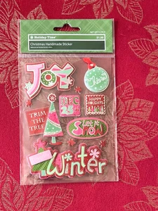 ONLY 1 - JOY WINTER SNOW MUCH FUN HOLIDAY TIME 3D STICKERS FREE SHIPPING - Picture 1 of 1