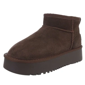 Damen Snowboots mit Dekofell Ital-Design 7210 in Braun - Bild 1 von 12