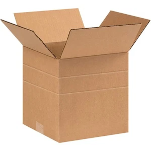 Aviditi MD999 Multi-Depth Corrugated Cardboard Box, 9" L x 9" W x 9" H, Kraft... - Picture 1 of 8