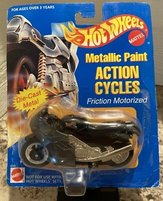 RARE!! 1997 Hot Wheels Metallic Paint Action Cycle • Friction Motorized • #8345 - Image 1 of 4