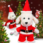 Winter Warm Santa Claus Coat Party With Hat Pet Christmas Costume Photo Prop