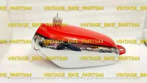 Honda CR125 CR125M 1974 Elsinore Red Painted & Chrome Steel Petrol Tank with Cap - Picture 1 of 5
