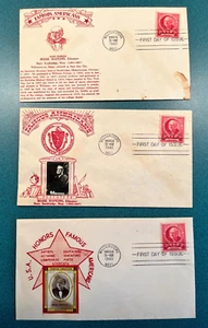 3 Famous Americans First Day Covers Mark Hopkins FDC March 14, 1940 2 Cents - Picture 1 of 2