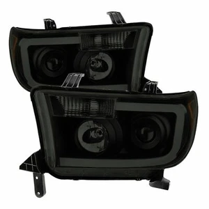 Spyder Black Smoke Projector Headlights Led Light Bar Fits 07-13 Tundra/ Sequoia - Foto 1 di 1