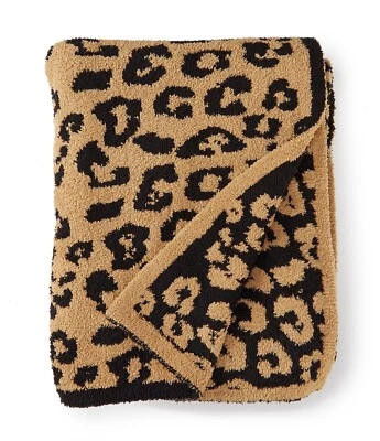 Barefoot Dreams Cozy Chic In the Wild Leopard Throw Blanket Camel black - Image 1 of 4