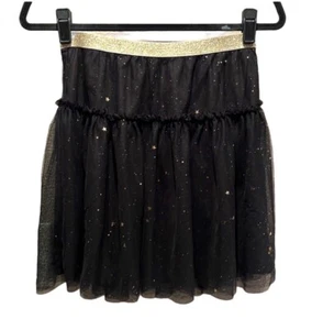 Crewcuts XL Black Tulle Skirt Gold Stars Constellations - Picture 1 of 11