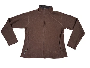 Mountain Hardwear Jacket Women's XL Brown Full-Zip Wool Blend Long Sleeve Mock - Picture 1 of 15