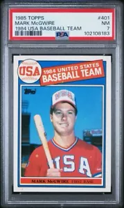 1985 Topps 1984 USA Baseball Team #401 Mark McGwire RC PSA 7 NM - Picture 1 of 3