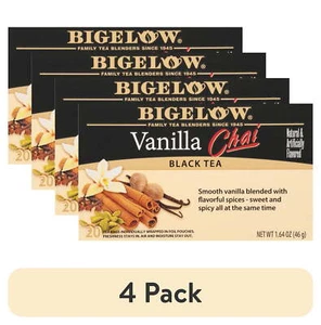 (4 pack) Bigelow Vanilla Chai, Black Tea Bags, 20 Count - Picture 1 of 8