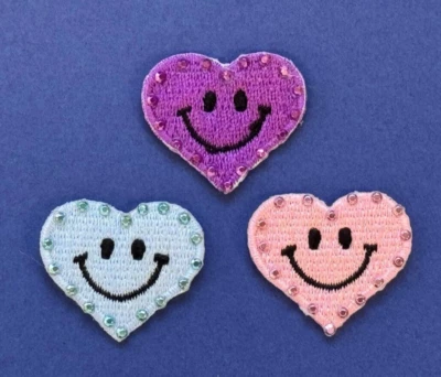 12pc Lot Cute Happy Heart - Love - Crafts Embroidered Sew On Applique Patch DIY - Image 1 of 2