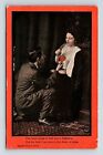Vtg 00S Valentines Day Courting Couple Man Gives Lady Heart Romantic Postcard