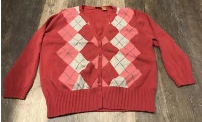 Cárdigan suéter rojo magenta North Crest para mujer talla 2X tejido con botones Foto 1 de 4