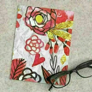 Diario forrado encuadernado con flores - Imagen 1 de 2