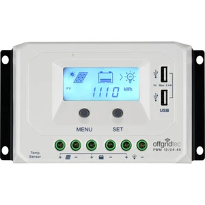 Controlador de carga 12V/24V 45A corriente de carga 2 puertos USB con pantalla LCD PWM Pro Offgridtec - Imagen 1 de 3