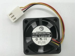 POWER LOGIC PLA03010S12M 3010 12V 0.07A 30mm Speed Quiet Cooling Fan 3pin - Picture 1 of 3