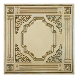 Pressed Tin Ceiling Tile Interior decorative panel PL65 Brass verdigris 10pcs - Picture 1 of 22