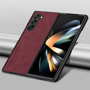 For Samsung Galaxy Z Fold5 Fold4 Shockproof TPU Hybrid Leather Phone Case Cover - Picture 1 of 16