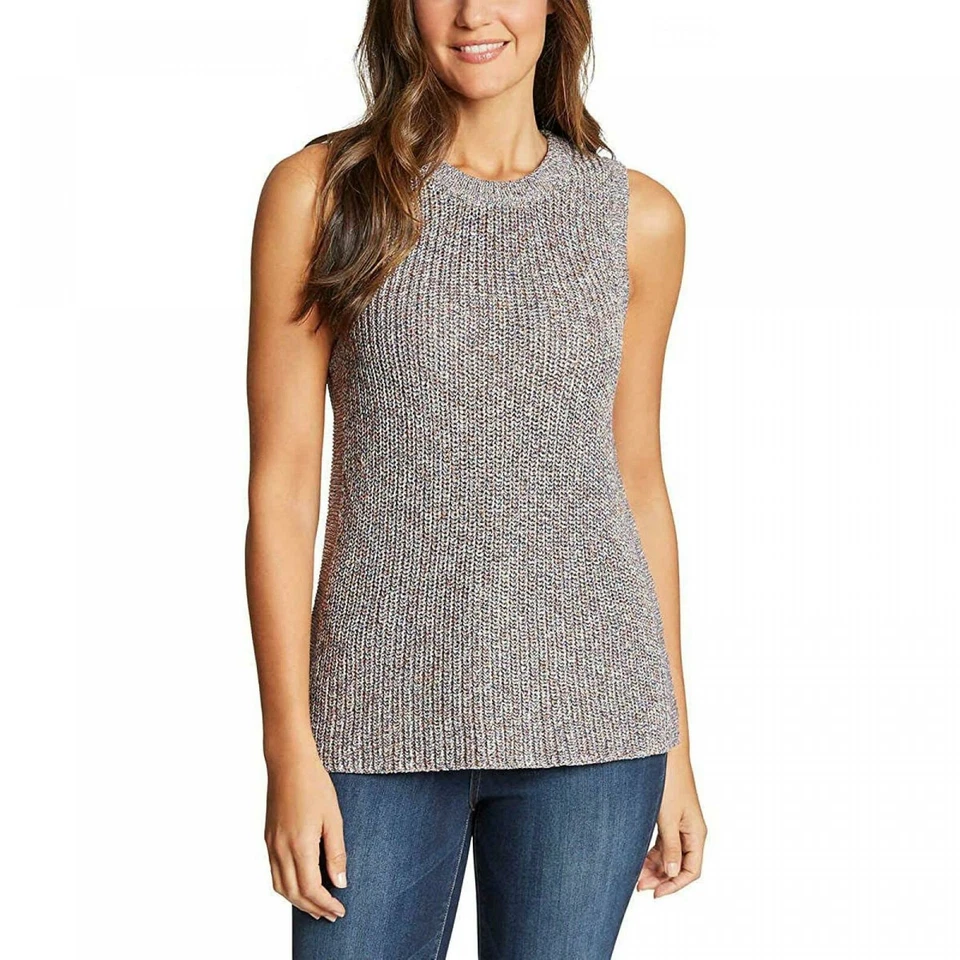 Ella Moss Womens Size L Mood Indigo Sleeveless Sweater