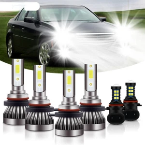 Combo LED Headlight Fog Light Bulb Kit For Cadillac CTS 2003 2004 2005 2006 2007 - Foto 1 di 10