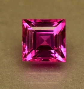 Pink Sapphire Corundum Lab Created 7.85 Ct Square Cut Loose Gemstone For Ring - Picture 1 of 5