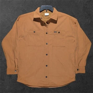 Columbia Blue Point Creek Corduroy Shirt Jacket Women's M Brown Snap Close - Picture 1 of 2