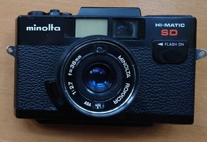 Minolta HiMatic SD Point & Shoot Camera. Rokkor 38mm F/2.7. Tested; working - Picture 1 of 22
