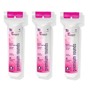 Swisspers Premium Baumwollrunden 100 Stück 3er Pack 100% reine Baumwolle - Bild 1 von 9