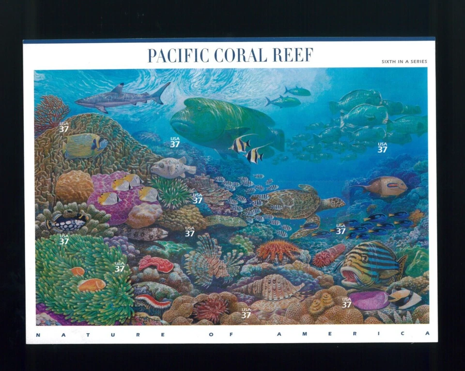 United States 37¢ Pacific Coral Reefs Nature Series #3831 MNH Full Sheet - Image 1 of 1